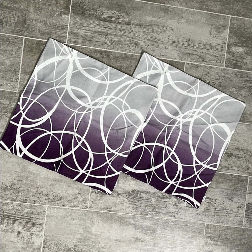 Purple and White Accent Pillows